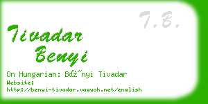 tivadar benyi business card